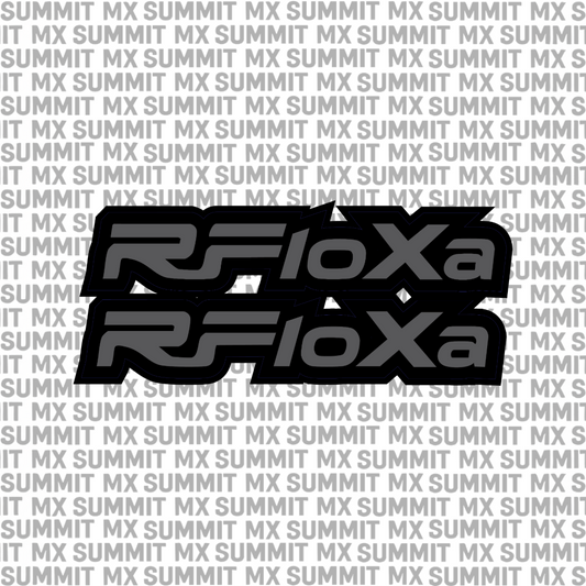 RFloXa fork tube decal in gray colorway — Summit MX