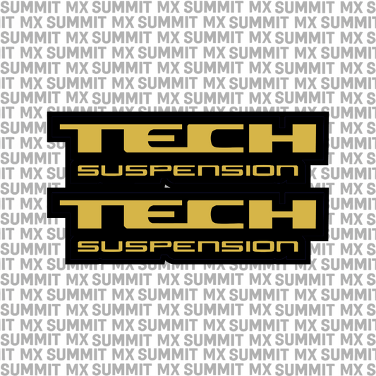 Tech fork tube decal in gold colorway — Summit MX