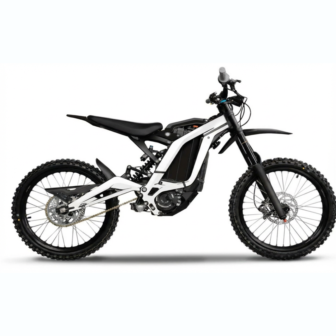 Surron LBX solid color frame wrap white chrome