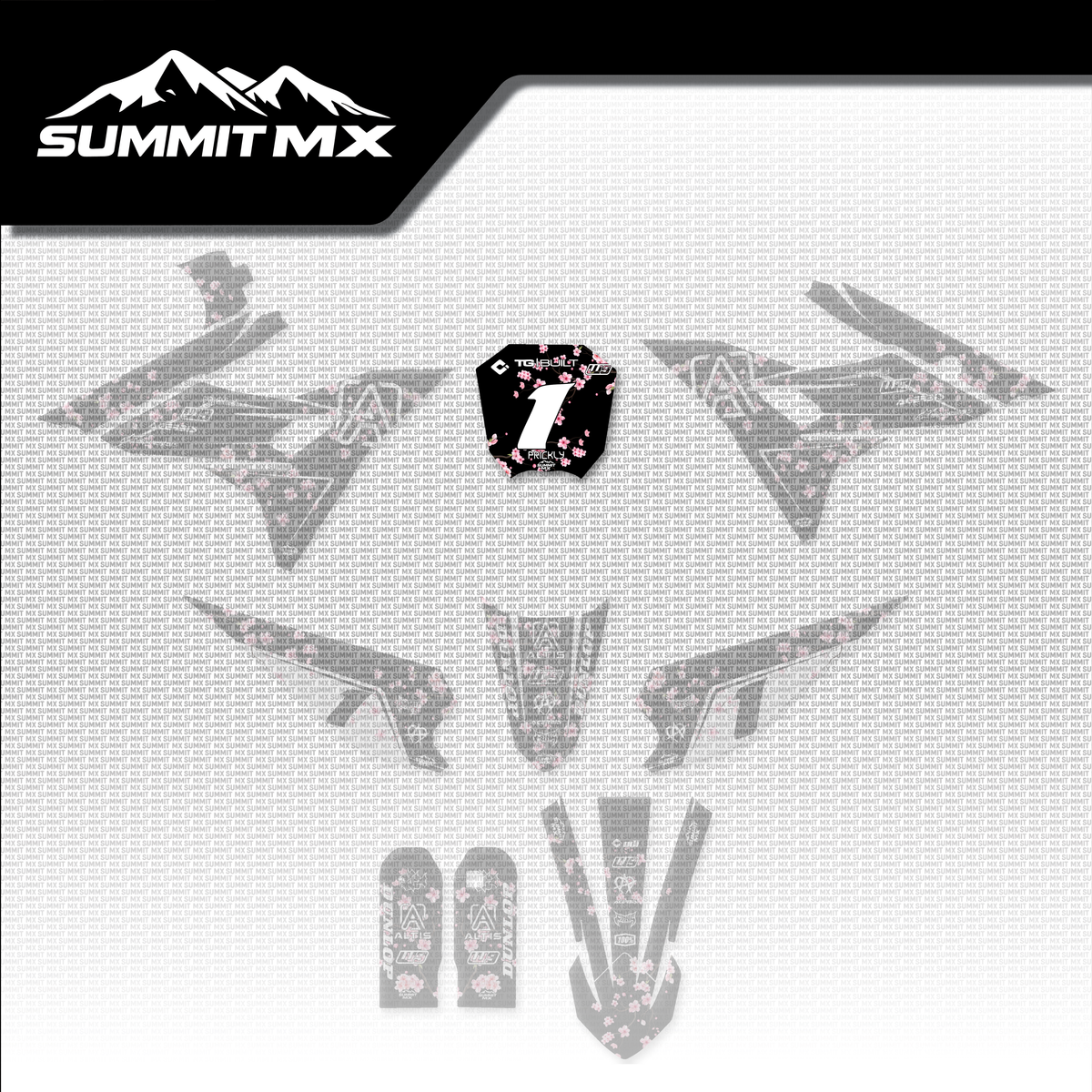 Cherry Blossom Altis Sigma number plate decal, shown in place on the full kit