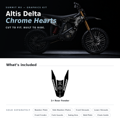 What's included with the Chrome Hearts Decal for Altis Delta Rear Fender