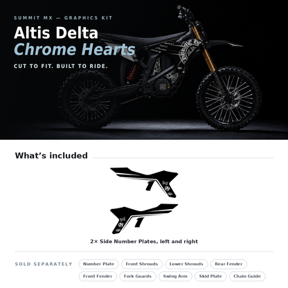 What's included with the Chrome Hearts Decal for Altis Delta Side Number Plates