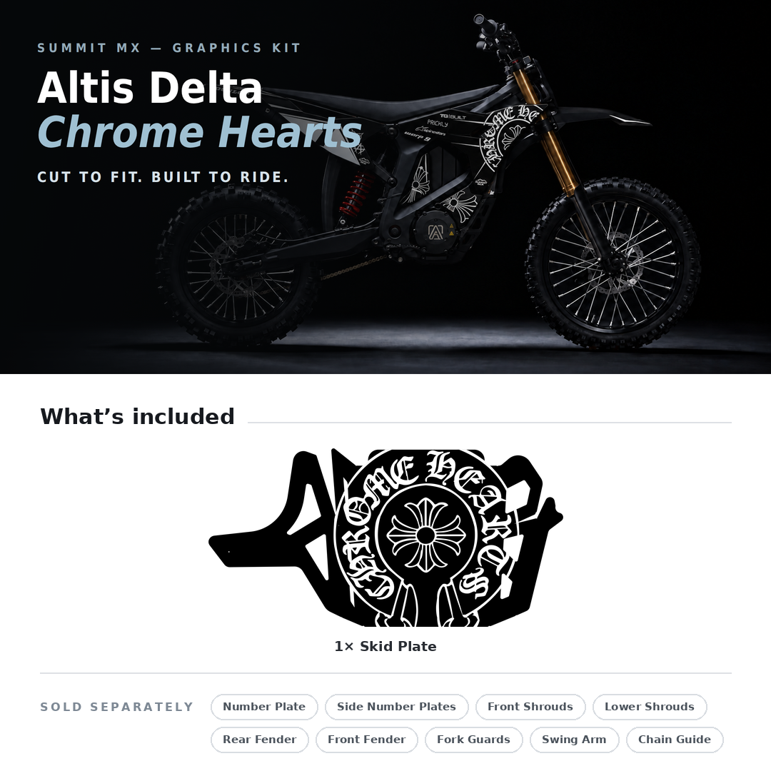 What's included with the Chrome Hearts Decal for Altis Delta Skid Plate