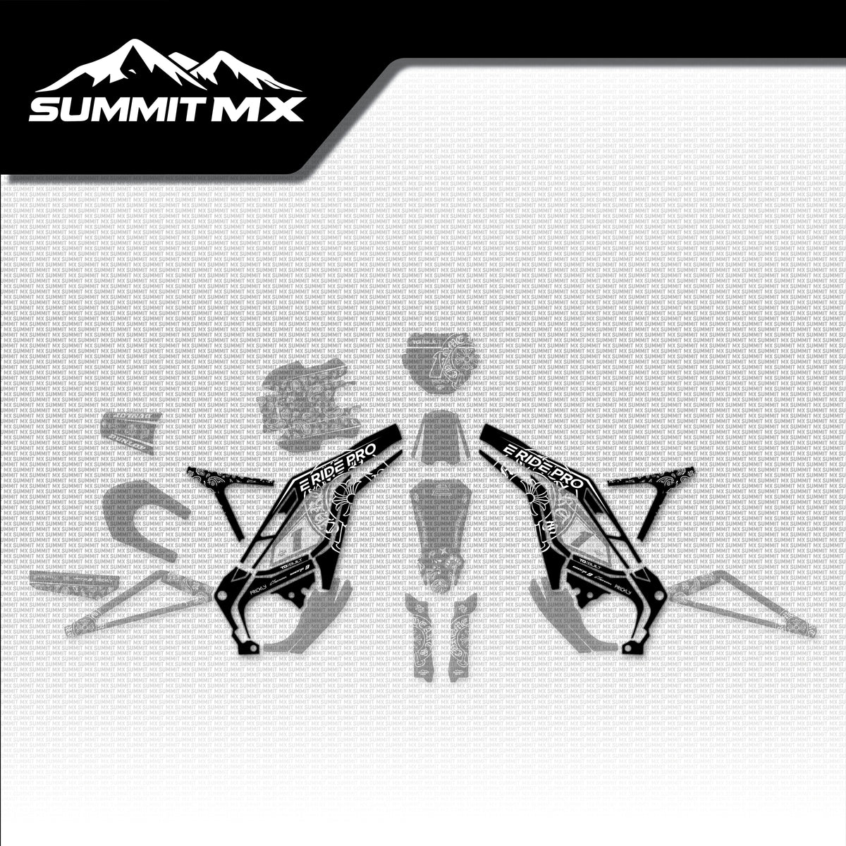 Chrome Hearts Decal for E-Ride Pro Frame placement on the full kit