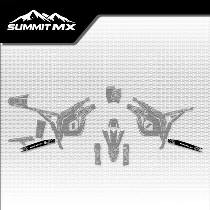 Chrome Hearts Decal for Talaria Komodo Swing Arm placement on the full kit