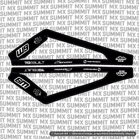 Eride Pro standard black swing arm decal design — Summit MX