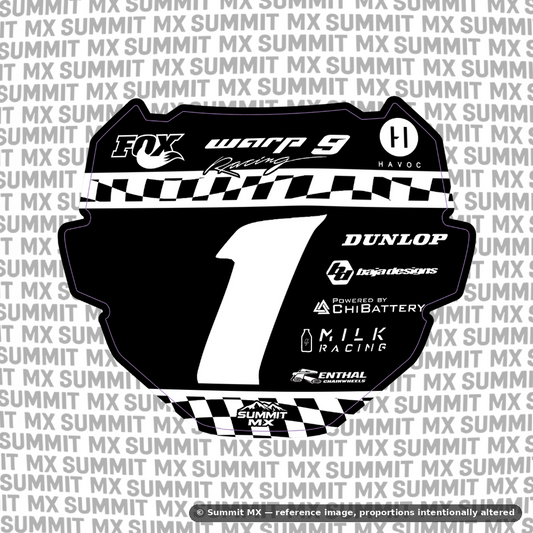 Finish Line number plate decal cut for the ODI number plate