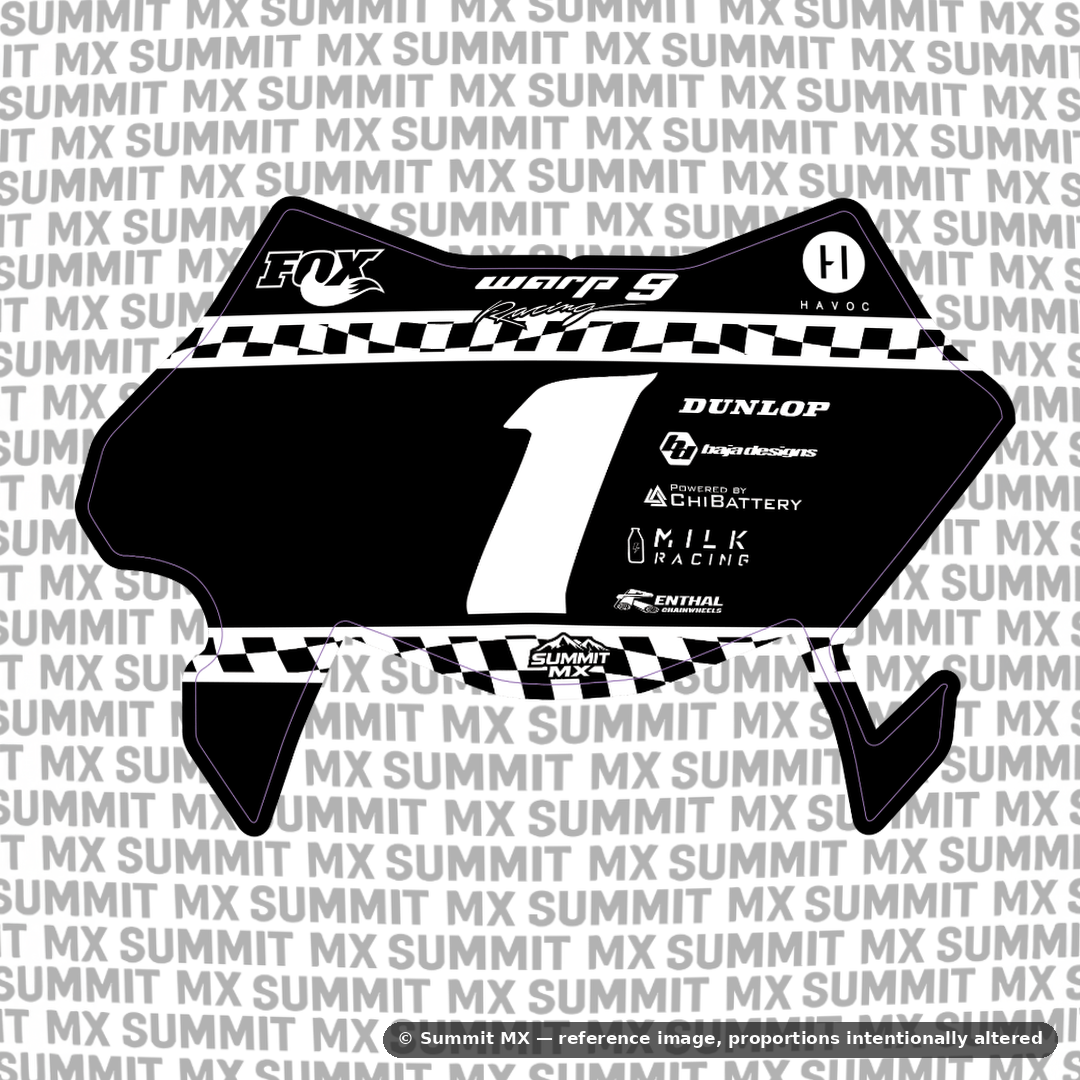 Finish Line number plate decal cut for the Ultra Bee number plate