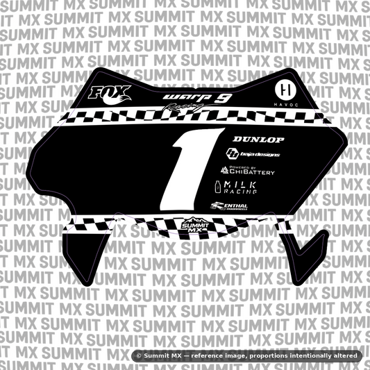 Finish Line number plate decal cut for the Ultra Bee number plate
