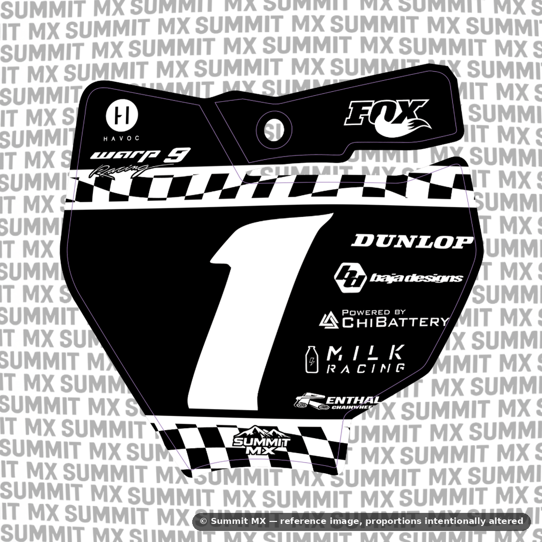 Finish Line number plate decal cut for the KTM 65 number plate