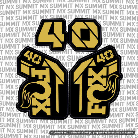 Fox 40 fork tube decal in gold colorway — Summit MX