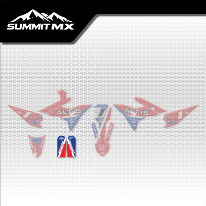 Honda Inspired Altis Sigma Fork Guard Decals placement on the full kit