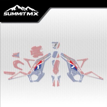 Honda Inspired E-Ride Pro Battery Decals placement on the full kit