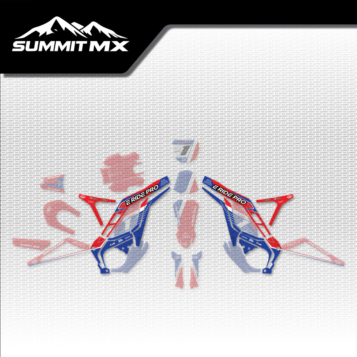 Honda Inspired E-Ride Pro Frame Decals placement on the full kit