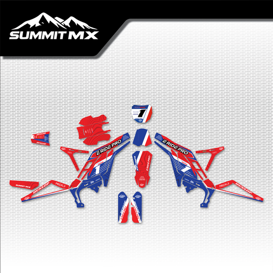 Honda Inspired E-Ride Pro Graphics Kit for the 3.0, no skid plate or rear mud guard