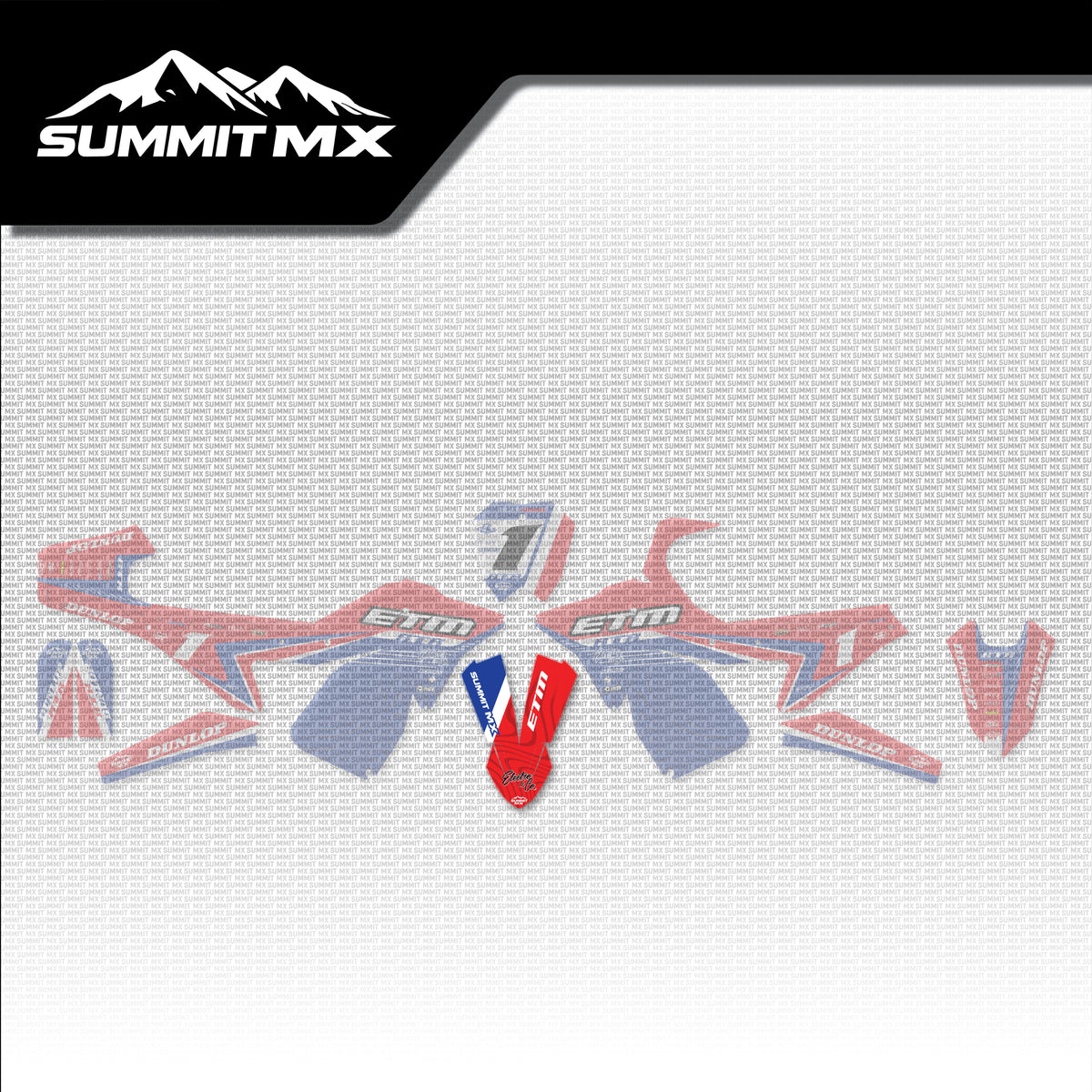Honda Inspired ETM RTR Front Fender Decal placement on the full kit