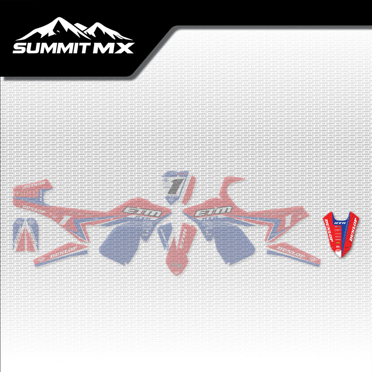 Honda Inspired ETM RTR Rear Fender Decal placement on the full kit