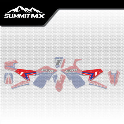 Honda Inspired ETM RTR Side Number Plate Decals placement on the full kit