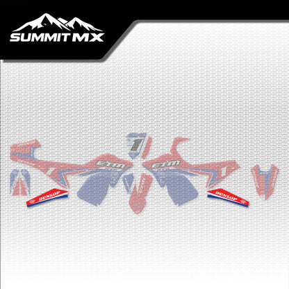 Honda Inspired ETM RTR Swing Arm Decals placement on the full kit