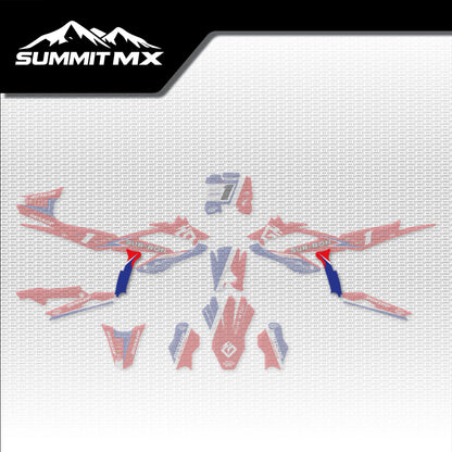 Honda Inspired Hyper Bee Frame Decals placement on the full kit