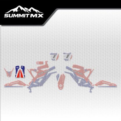 Honda Inspired Light Bee Fork Guard Decals placement on the full kit