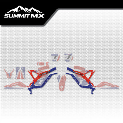 Honda Inspired Light Bee Frame Decals placement on the full kit