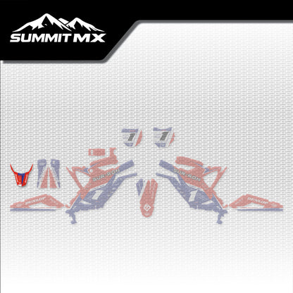 Honda Inspired Light Bee Rear Fender Decal placement on the full kit