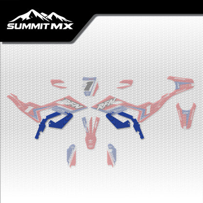Honda Inspired RFN Warrior Pro SX-E15 Frame Decals placement on the full kit