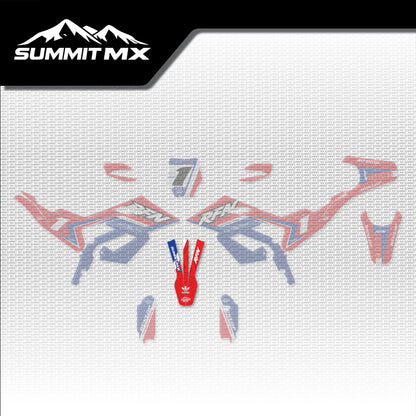 Honda Inspired RFN Warrior Pro SX-E15 Front Fender Decal placement on the full kit