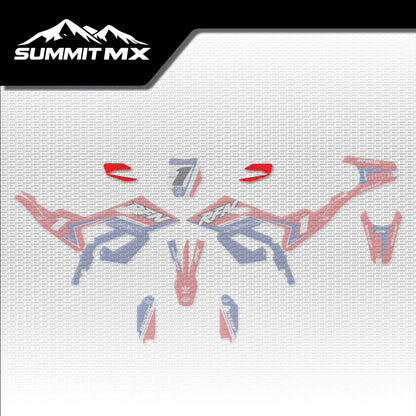 Honda Inspired RFN Warrior Pro SX-E15 Handguard Decals placement on the full kit