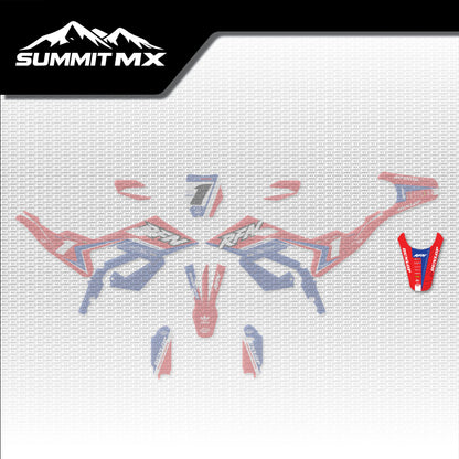 Honda Inspired RFN Warrior Pro SX-E15 Rear Fender Decal placement on the full kit