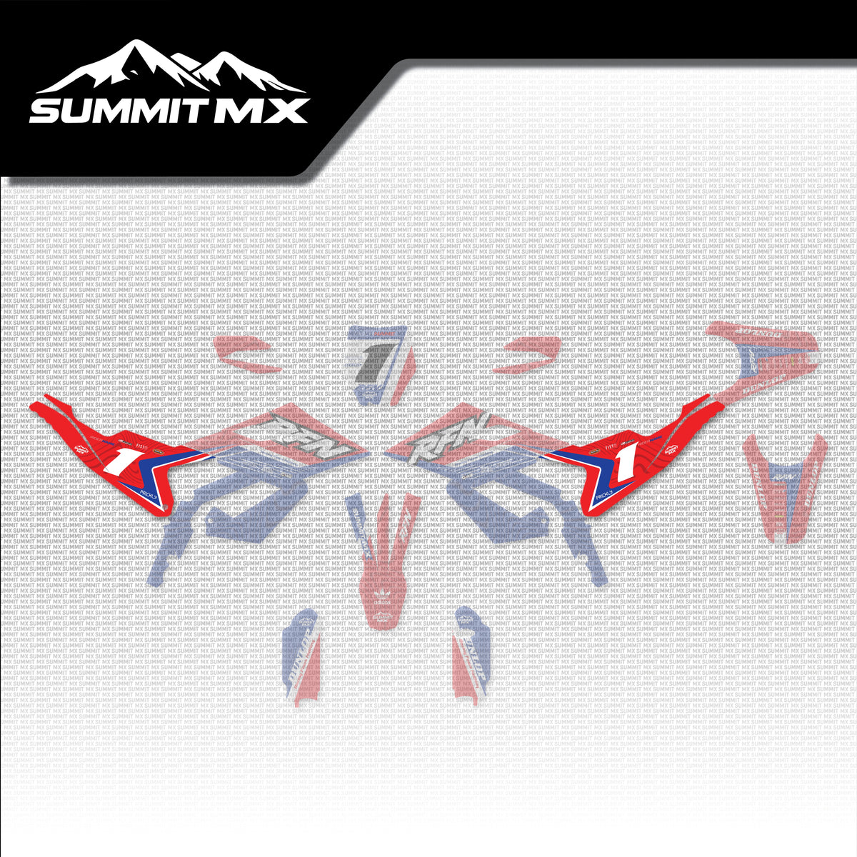 Honda Inspired RFN Warrior Pro SX-E15 Side Number Plate Decals placement on the full kit