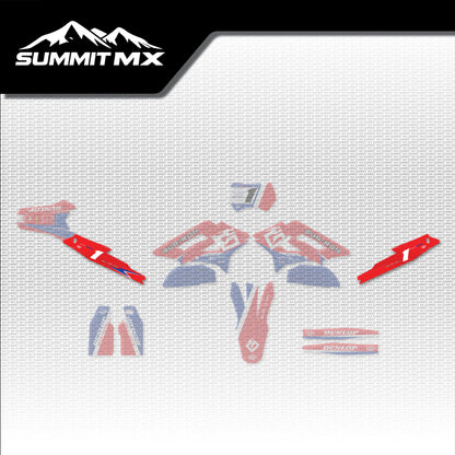 Honda Inspired Storm Bee Side Number Plate Decals placement on the full kit