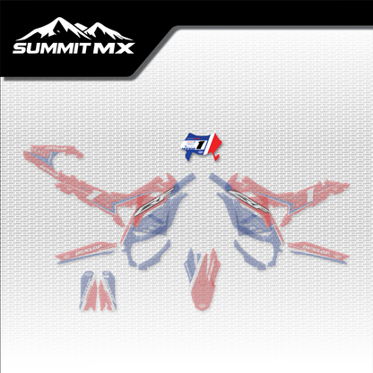 Honda Inspired Ultra Bee Number Plate Decal shown in place on the full kit layout