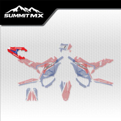 Honda Inspired Ultra Bee Rear Fender Decal shown in place on the full kit layout