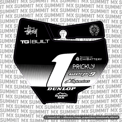 Horizon number plate decal cut for the KTM 85 number plate