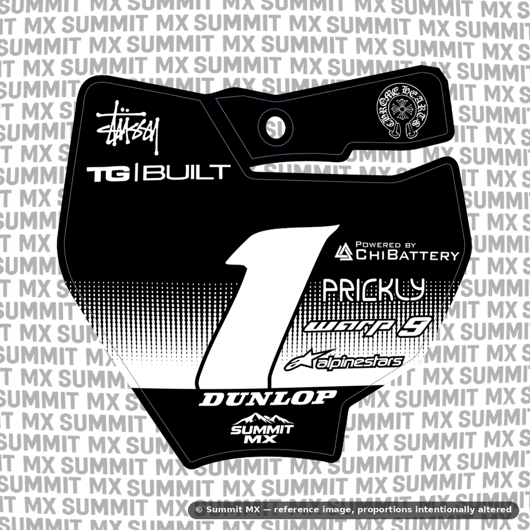 Horizon number plate decal cut for the KTM 65 number plate