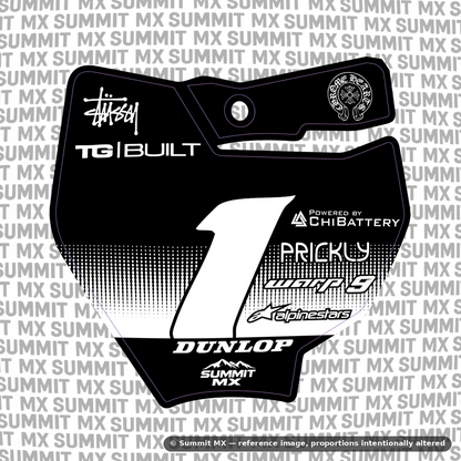 Horizon number plate decal cut for the KTM 65 number plate