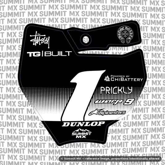 Horizon number plate decal cut for the KTM 65 number plate