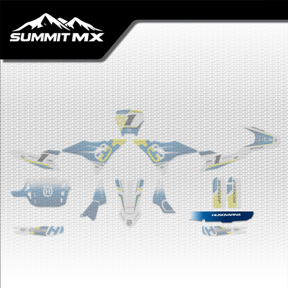 Husqvarna Inspired Altis Delta Chain Guide Decal placement on the full kit