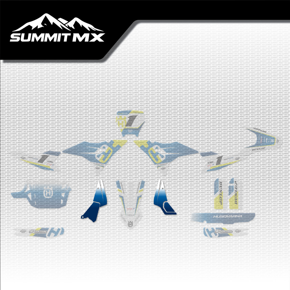 Husqvarna Inspired Altis Delta Lower Shroud Decals placement on the full kit