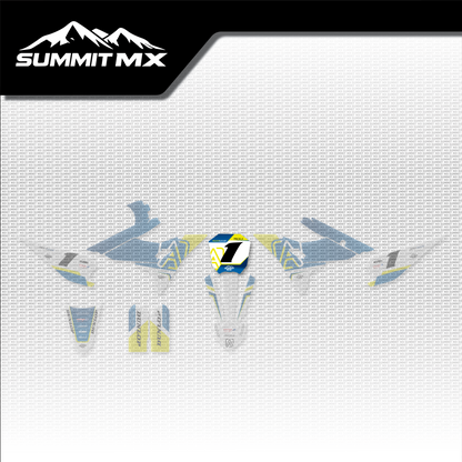 Husqvarna Inspired Altis Sigma Number Plate Decal placement on the full kit