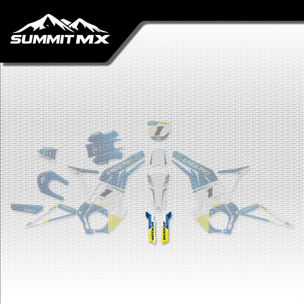 Husqvarna Inspired E-Ride Pro 1.0 and 2.0 Fork Guard Decals placement on the full kit