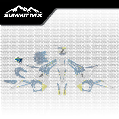 Husqvarna Inspired E-Ride Pro Rear Fender Decal placement on the full kit