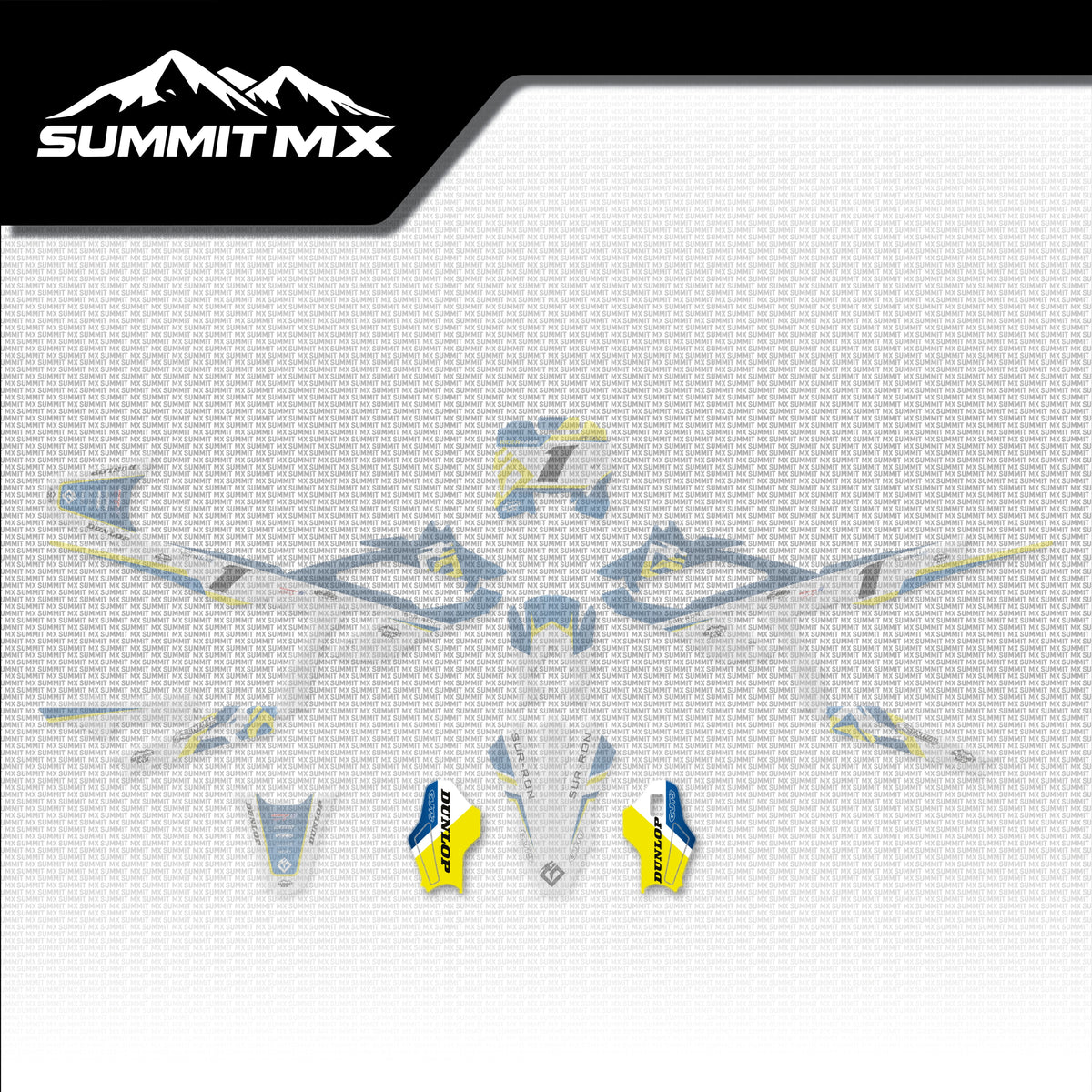 Husqvarna Inspired Hyper Bee Fork Guard Decals placement on the full kit