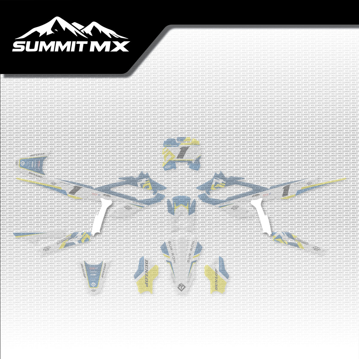 Husqvarna Inspired Hyper Bee Frame Decals placement on the full kit