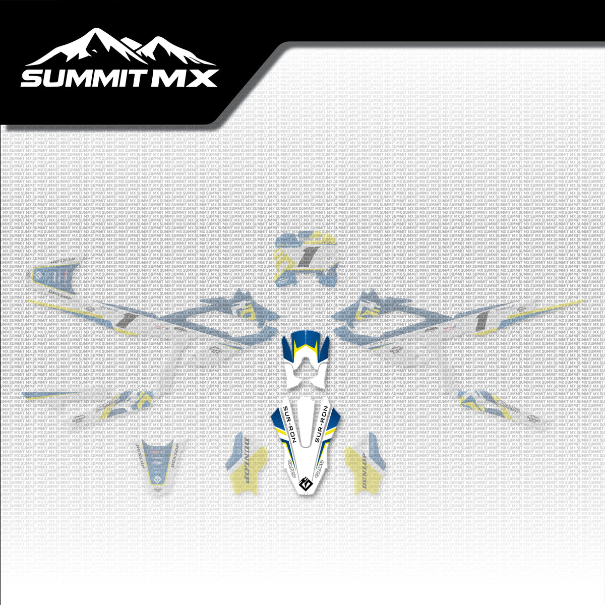 Husqvarna Inspired Hyper Bee Front Fender Decal placement on the full kit