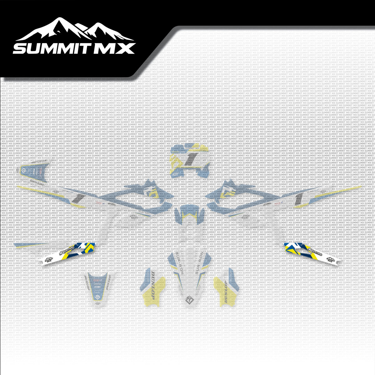 Husqvarna Inspired Hyper Bee Swing Arm Decals placement on the full kit