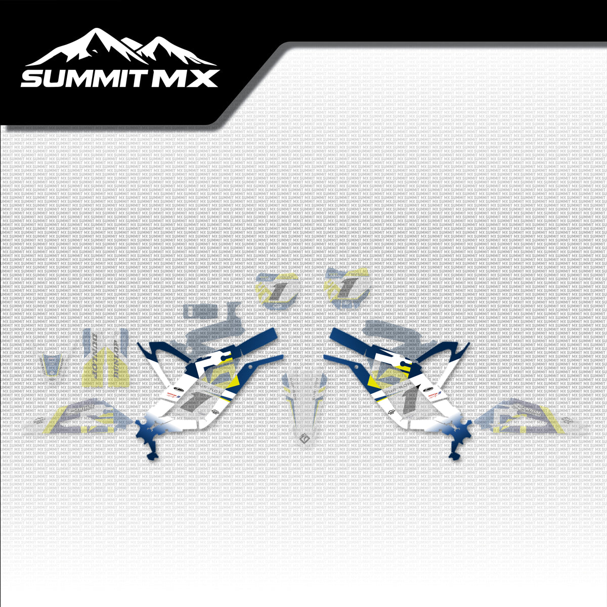 Husqvarna Inspired Light Bee Frame Decals placement on the full kit