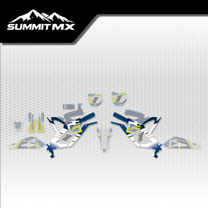Husqvarna Inspired Light Bee Frame Decals placement on the full kit